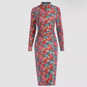 Floral All Over Print Bodycon Midi Dress